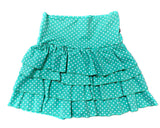 Short Saia Babado Verde com Bolinha