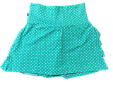 Short Saia Babado Verde com Bolinha
