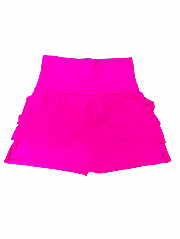 Short-saia babado Pink Neon