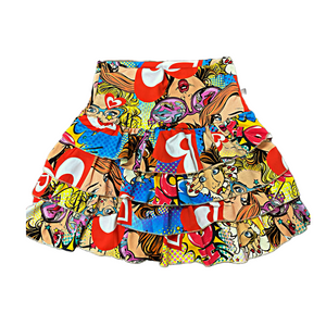 Short Saia Babado Super Heróis 1