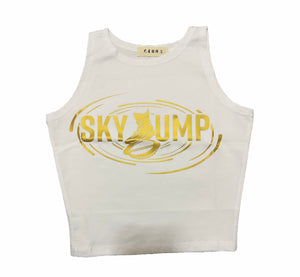 Cropped Sky JUMP White/Gold