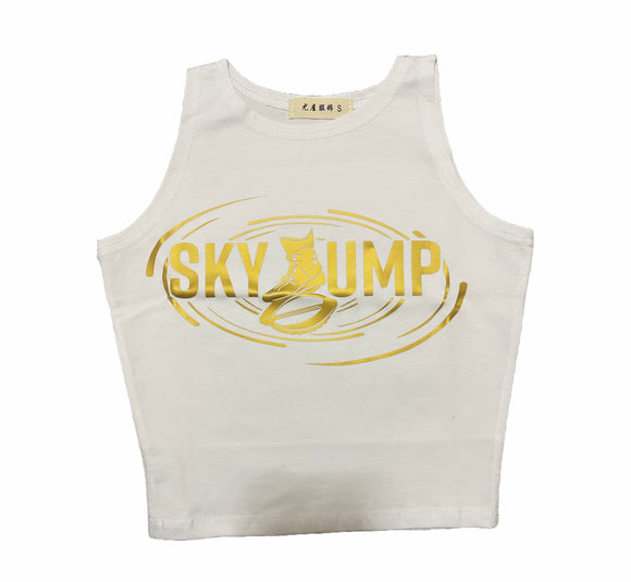 Cropped Sky JUMP White/Gold