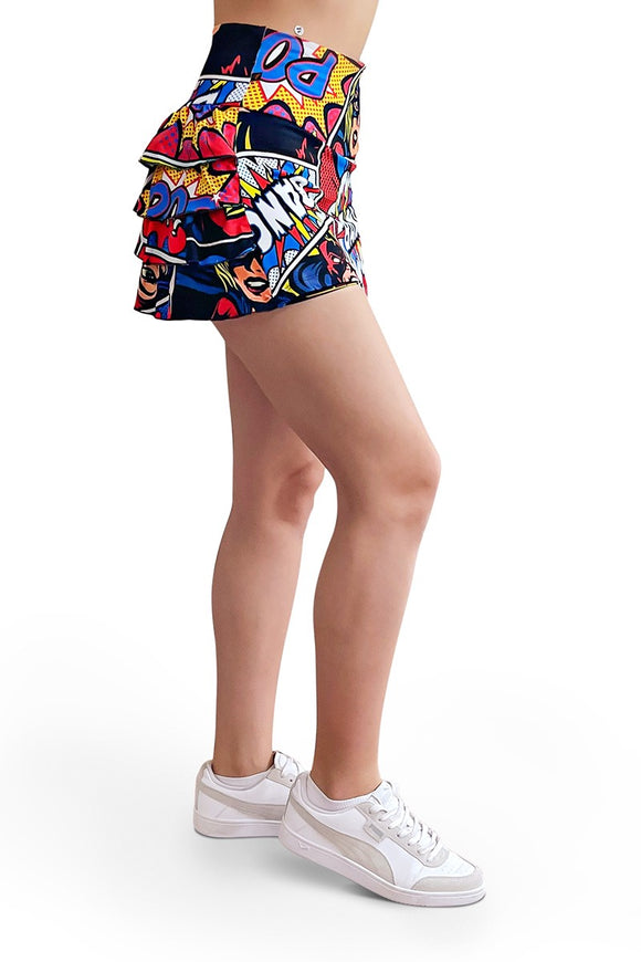 Short Saia Super Heroes com Babado